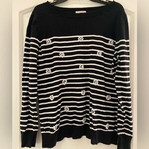 Loft Embellished Stripe Sweater